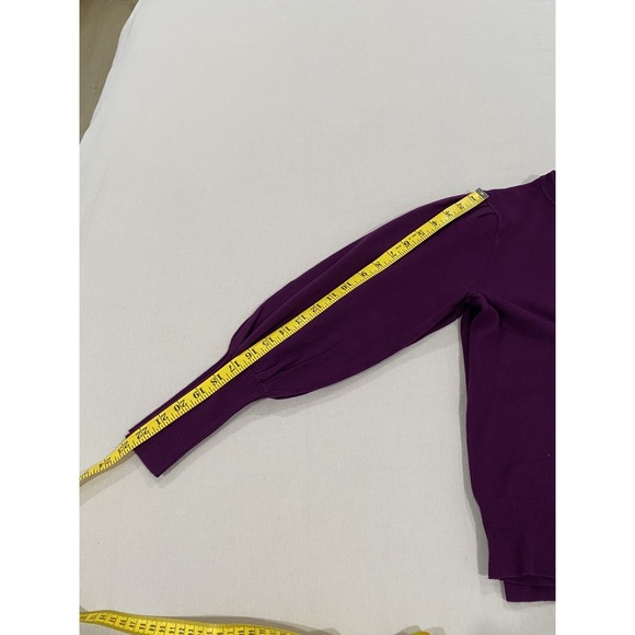 Ann Taylor Women's Crew Neck Ruched Sleeves Sweater Plum Purple Size Small - Picture 6 of 7